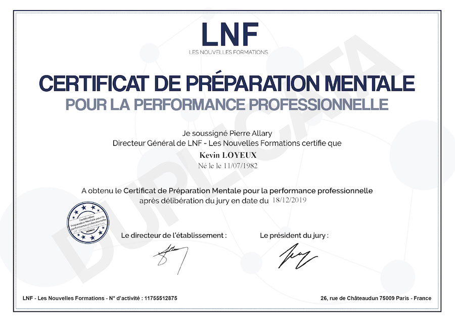 Certification Les Nouvelles Formations de Coaching pour Manager / Sportif et Joueur de Poker